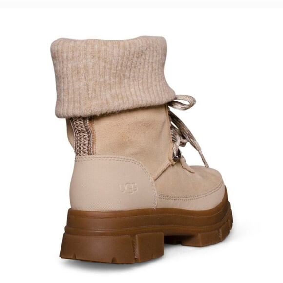 UGG ASHTON HIKER LACE UP MUSTARD SEED Lug Sole SUEDE WOMEN'S BOOTS SIZE 10 - Picture 10 of 12